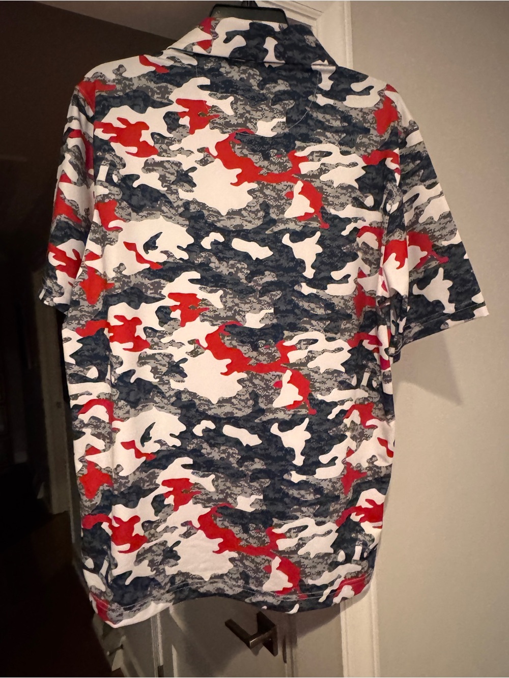Walter Hagen Red, White & Navy Camo Polo Shirt - Picture 4 of 4